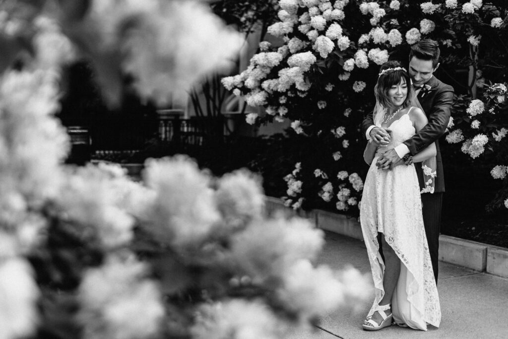 Bride and groom photos during an elopement at The Graduate Ann Arbor